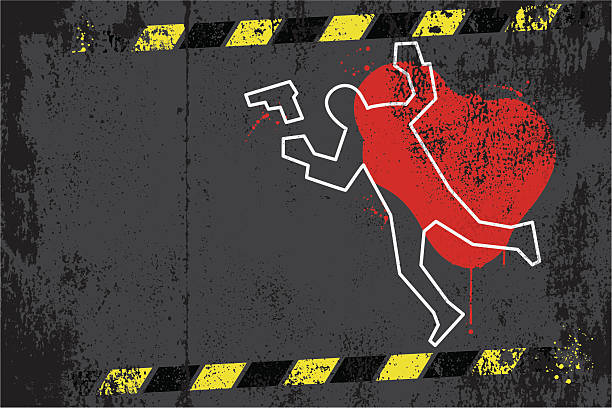 Crime scene graffiti Vector illustration of crime scene graffiti. All design elements are layered and grouped. Included files: Aics3 and Hi-res jpg. murder stock illustrations