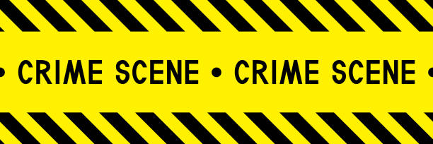 ilustraciones, imágenes clip art, dibujos animados e iconos de stock de escena del crimen. línea policial. cinta de advertencia. - crime scene