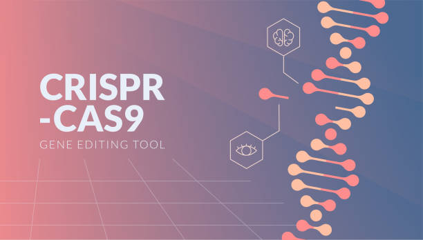 CRISP-Cas9  modern background CRISPR CAS9 gene editing tool  - dna helix background dna drawings stock illustrations