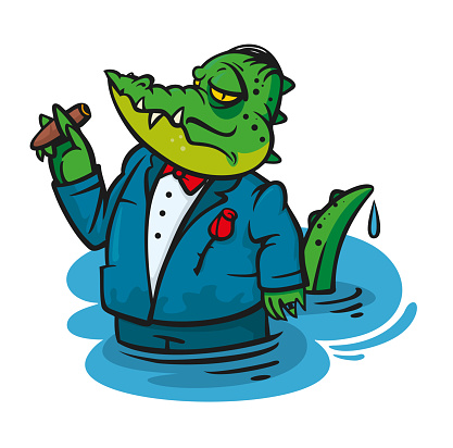 crocodile mafia boss vector