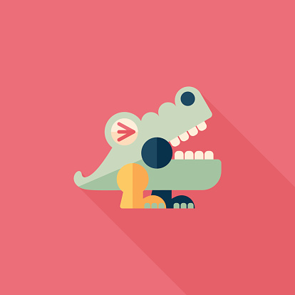 crocodile toy flat icon with long shadow,eps10