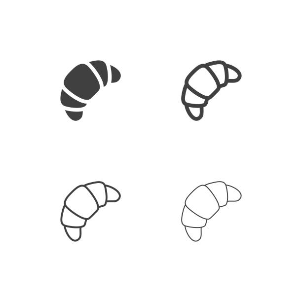 Croissant Icons - Multi Series vector art illustration