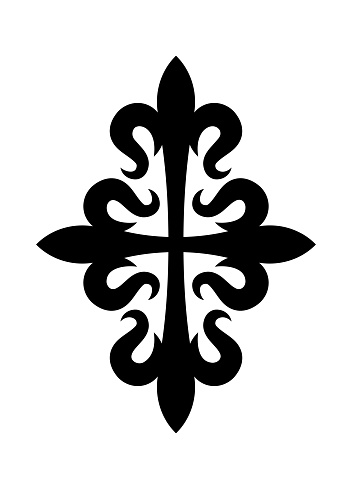 Croix Fleurdelisée (Cross of Lilies), Medieval heraldic cross.