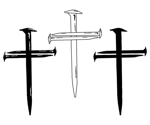 Silhouette Of Christian Cross Tattoo Designs Illustrations, Royalty ...