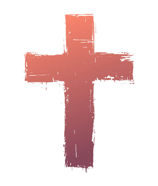 Cross Symbol Grunge cross symbol. Colors are easily changed. religious cross borders stock illustrations