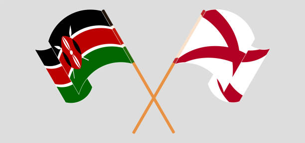 ilustraciones, imágenes clip art, dibujos animados e iconos de stock de banderas cruzadas y ondeando de kenia y el estado de alabama - alabama football