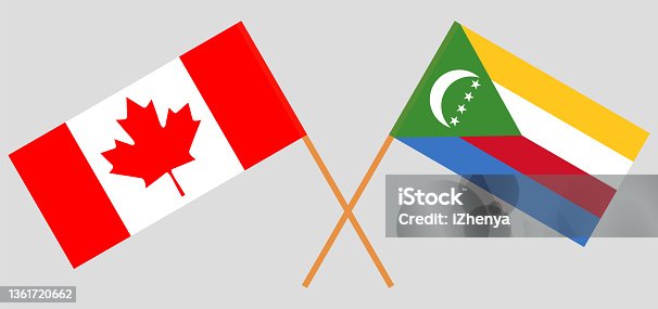 istock Crossed flags of Canada and the Comoros. Official colors. Correct proportion 1361720662
