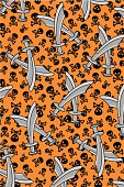 istock Crossed Swords with Skull and Crossbones Pattern 180991989