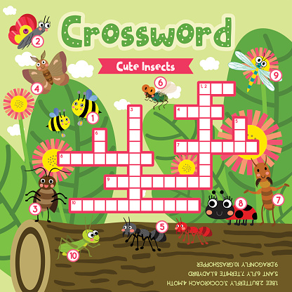 Crossword puzzle bug insect animals