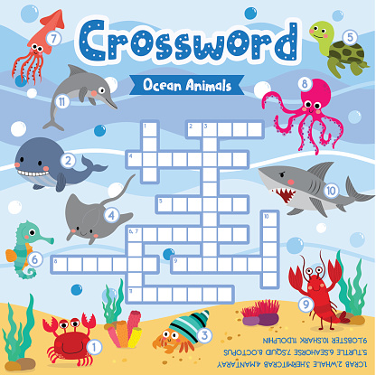 Crossword puzzle ocean animals