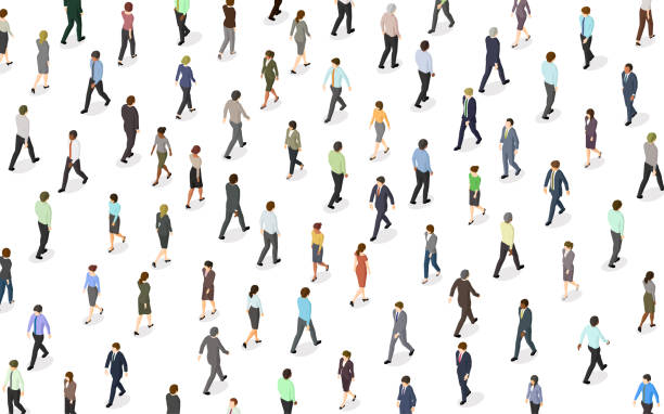 歩く人々の群集 - 日本　都市点のイラスト素材／クリップアート素材／マンガ素材／アイコン素材