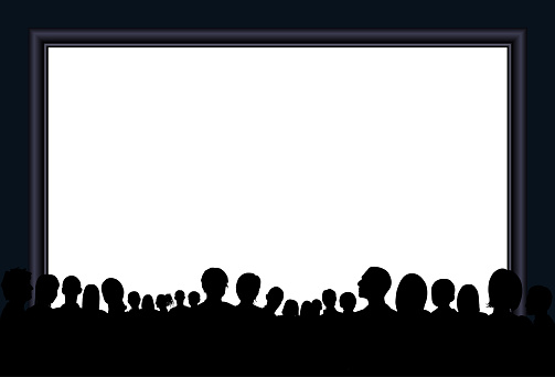 Crowd Silhouette (All People Are Complete and Moveable- a Clipping Path Hides Legs)