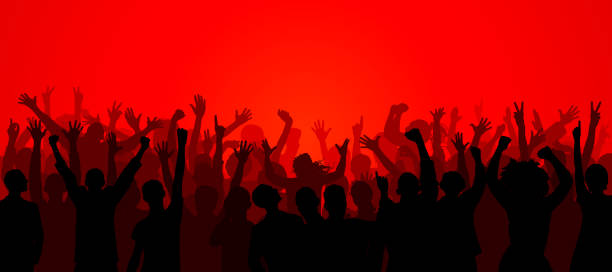 Crowd (People Are Complete- Clipping Paths Hide the Legs) vector art illustration