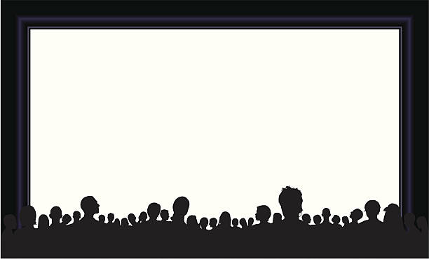 Crowd (People Are Moveable and Complete Down to the Waste) Each person is separate and complete down to the waste. movie silhouettes stock illustrations