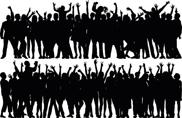 Crowd (All Complete, Moveable, Detailed People) Crowd. All people are complete, moveable and detailed. dancing clipart stock illustrations