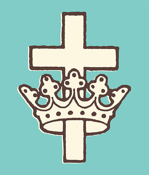 Crown and Cross  easter sunday stock illustrations