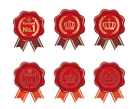 Crown and ranking sealing stamp illustration