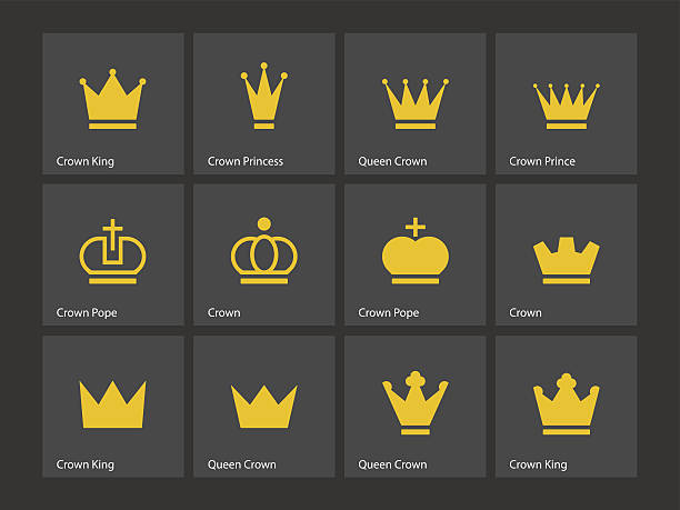 Crown icons. Vector illustration. Crown icons. Vector illustration. chess clipart stock illustrations