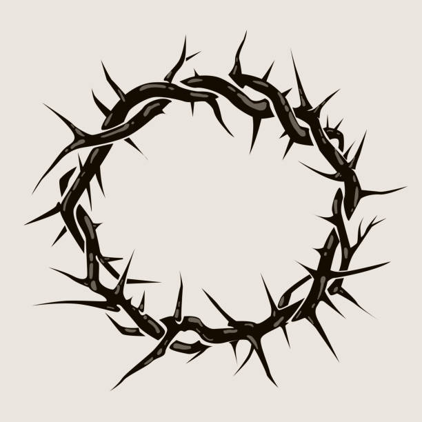 Crown of thorns Crown of thorns graphic illustration. Vector religious symbol of Christianity crown of thorns stock illustrations