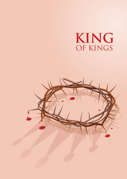 A Crown of thorns A crown of thorns with the shadow of Jesus' true crown, stock illustration crown of thorns stock illustrations