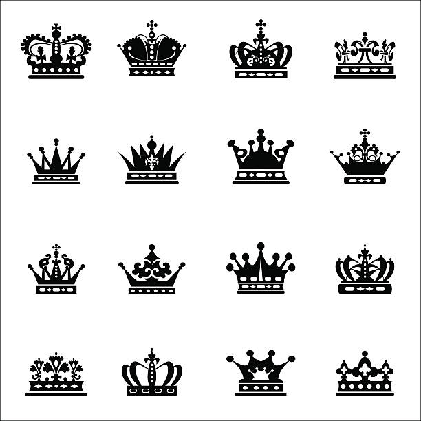 тулья черный цвет - clip art of a kings crown tattoo designs stock illustra...