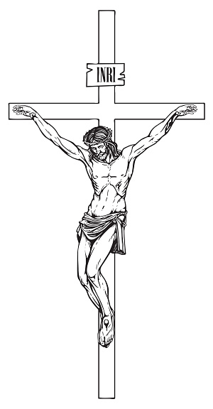 Crucifixion Of Jesus Christ A Religious Symbol Stock Illustration ...