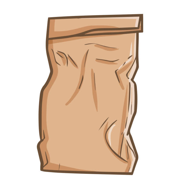 ilustrações de stock, clip art, desenhos animados e ícones de crumpled paper back - paper bag craft