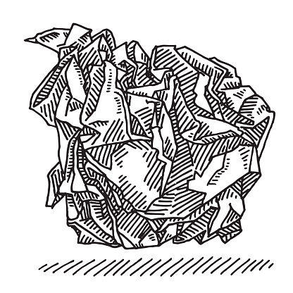 Crumpled Paper Ball Drawing