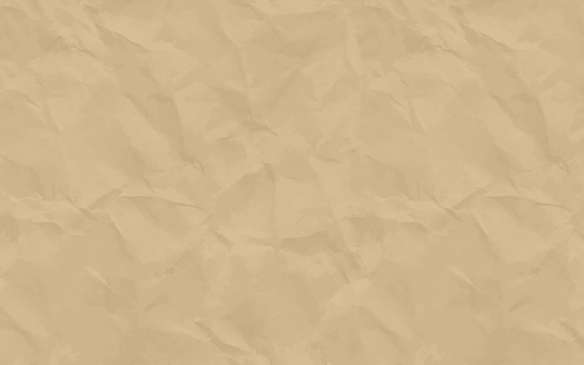 Crumpled paper vector background. Realistic textured recycled brown paper