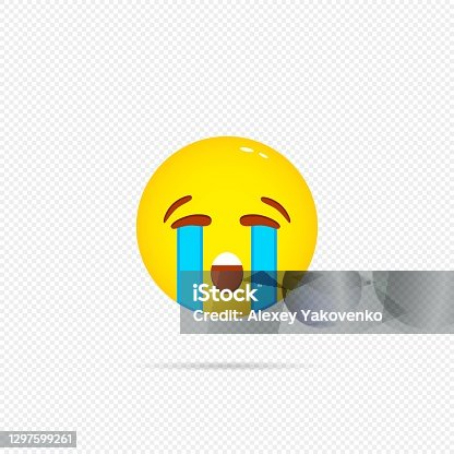 istock Crying emoji icon. Upsetted emotion. Smiley, emoticon. Social media concept. Vector on isolated transparent background. EPS 10 1297599261