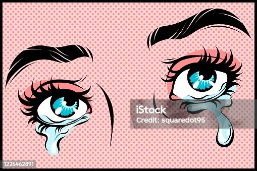 istock Crying eyes in pop art style. 1226462891