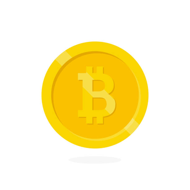 Crypto currency Bitcoin. Crypto currency Bitcoin internet  virtual money.  Vector icon of the bitcoin digital cryptocurrency. Blockchain based secure. bitcoin stock illustrations