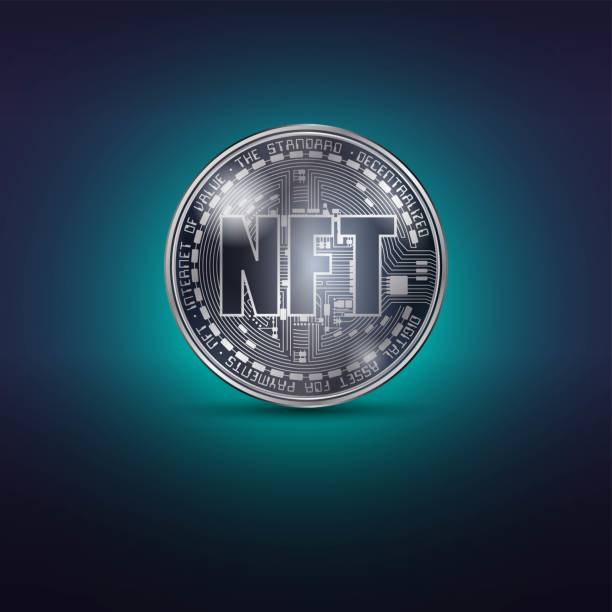 암호 화폐 금속 nft 동전 - 이더리움 stock illustrations