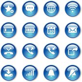 An illustration of communication & smart phone icons set for your web page, presentation, & design products.