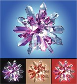 Vector illustration of a crystal star on blue background + some color variations. Seperated to layers for easy editing.
