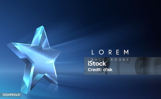 istock Crystal star shape with light effect 1334992431