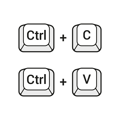 Ctrl C And Ctrl V Keyboard Buttons Copy And Paste Key Shortcuts ...