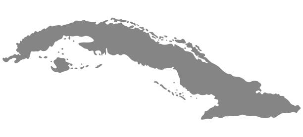 mapa kuby - cuba stock illustrations
