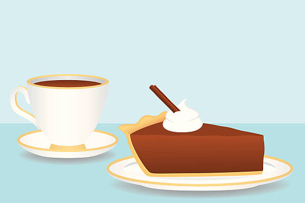 ilustrações de stock, clip art, desenhos animados e ícones de xícara de café e tarte de chocolate - bolos de chocolate