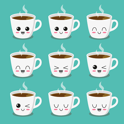 Cup of coffee character collection