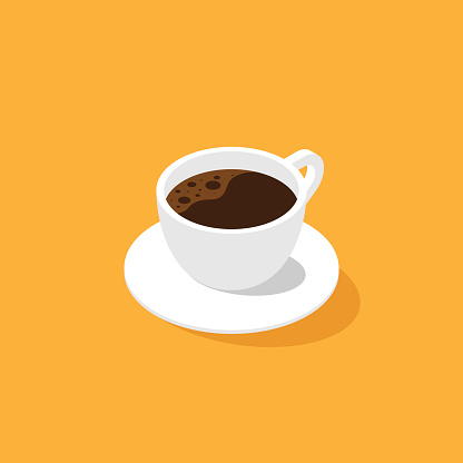 A cup of coffee isometric flat design