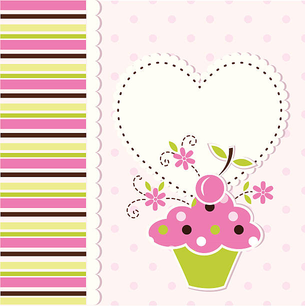 Cupcake background Funny vector background with cupcake coffee cake stock illustrations