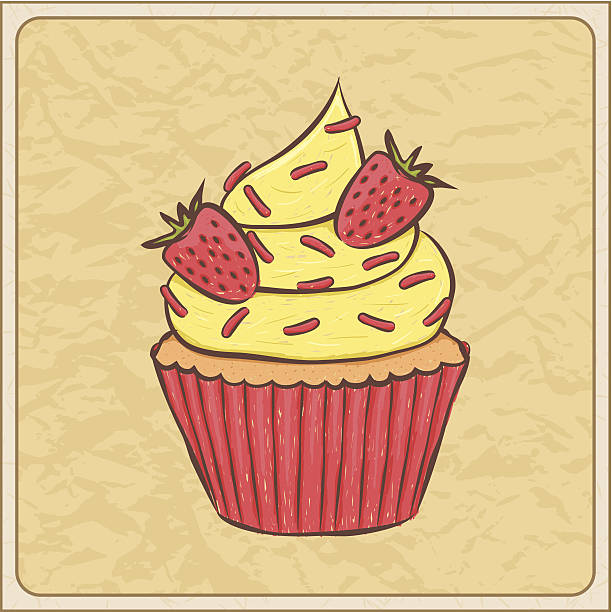 Cupcake Card vector art illustration
