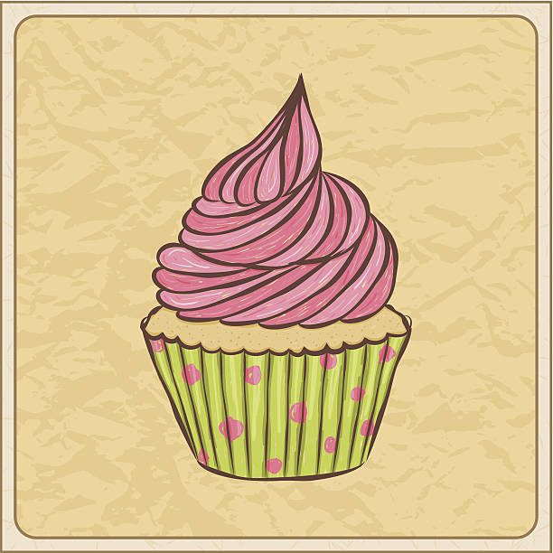 Cupcake Card vector art illustration