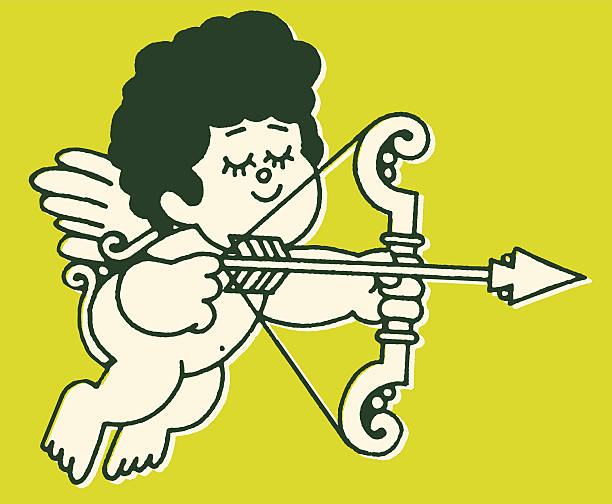 illustrazioni stock, clip art, cartoni animati e icone di tendenza di cupido e la freccia - cherubini