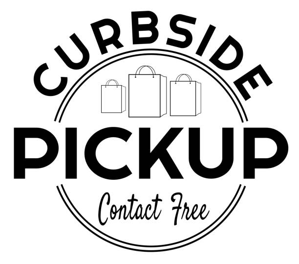 Curbside pickup Contact free curbside pickup sign curbsidepickup stock illustrations