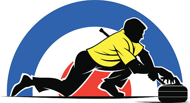 stockillustraties, clipart, cartoons en iconen met curling (sport game) - curling