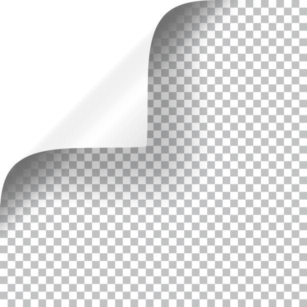 Curly Page Corner Curly Page Corner realistic illustration with transparent shadow. Ready to apply to your design. Graphic element for documents, templates, posters, flyers. Vector illustration. peeled stock illustrations