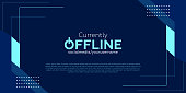 istock Currently offline twitch banner background vector template 1286156255