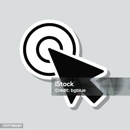 istock Cursor. Icon sticker on gray background 1309788680